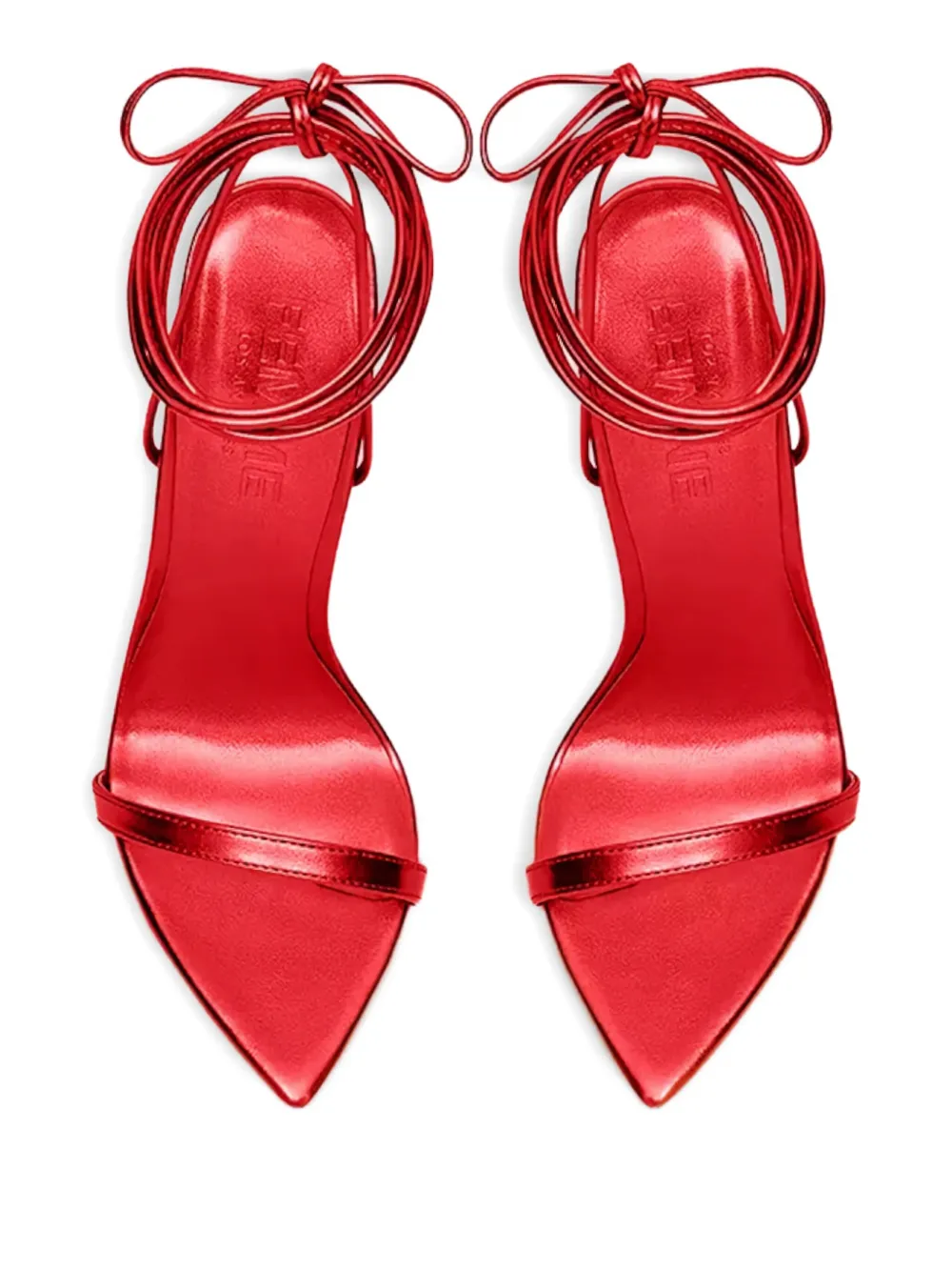 Femme La lace-up pointed sandals Rood
