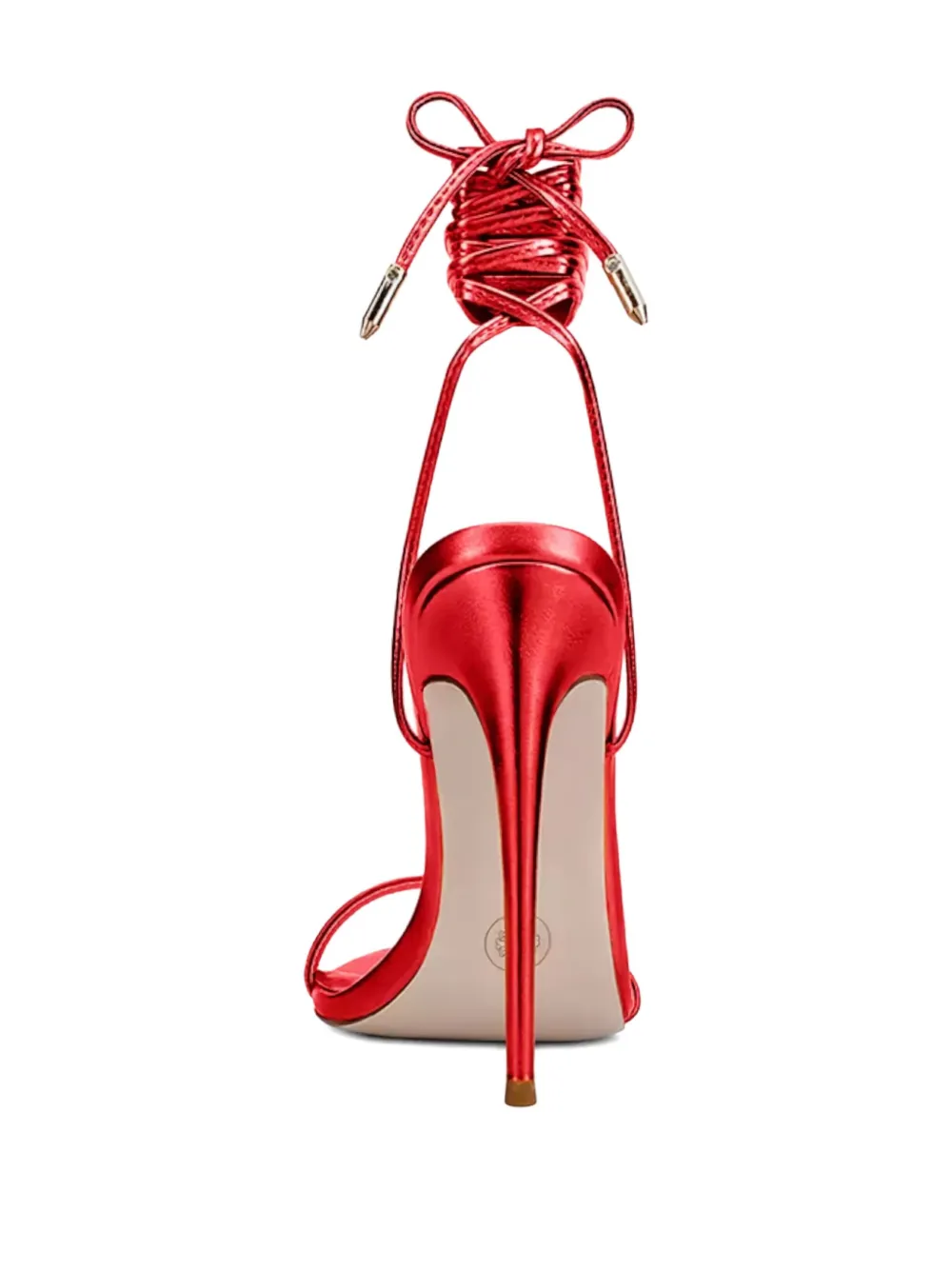 Femme La lace-up pointed sandals Rood