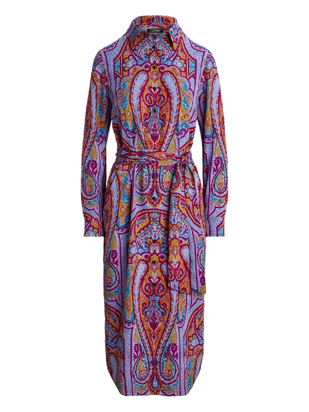 Ralph Lauren Paisley-pattern Buttoned Shirt Midi Dress In Multi