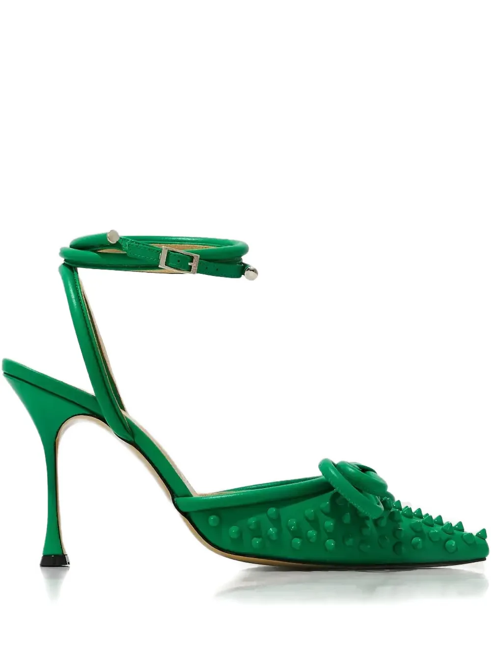 Mach&mach 100mm Double-bow Studded Pumps In Green