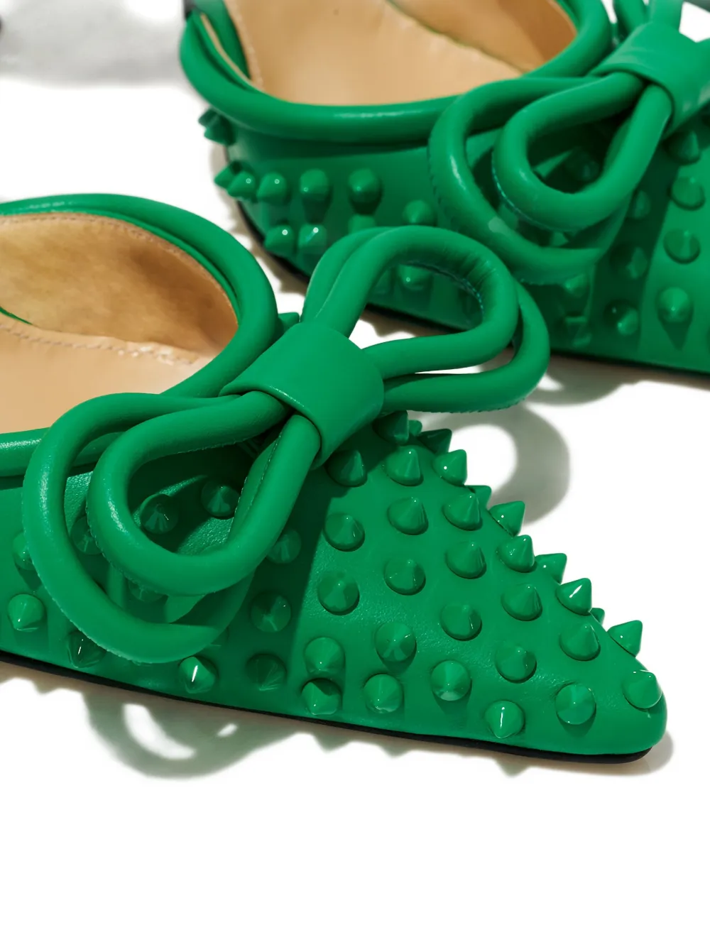 Mach&mach 100mm Double-bow Studded Pumps In Green