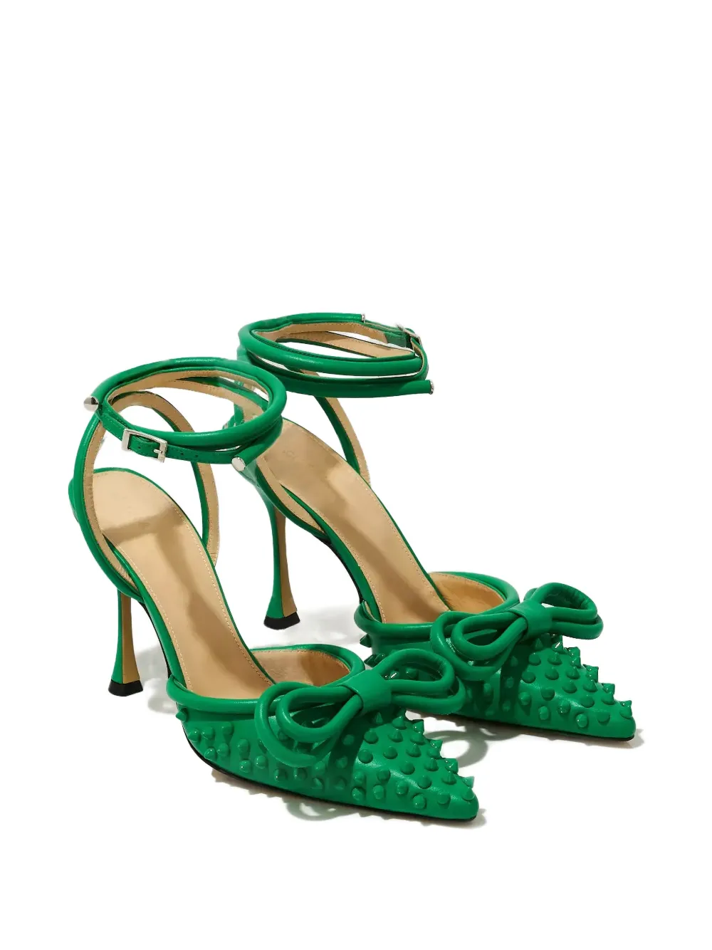 Mach&mach 100mm Double-bow Studded Pumps In Green