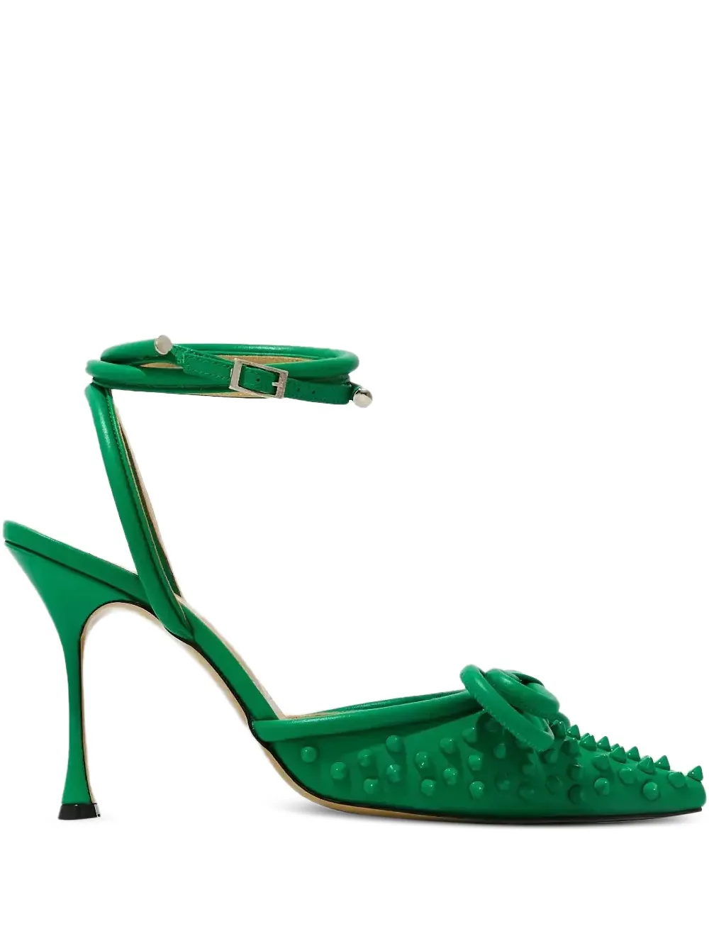 MACH & MACH 100mm double-bow studded pumps | Green | Image 1