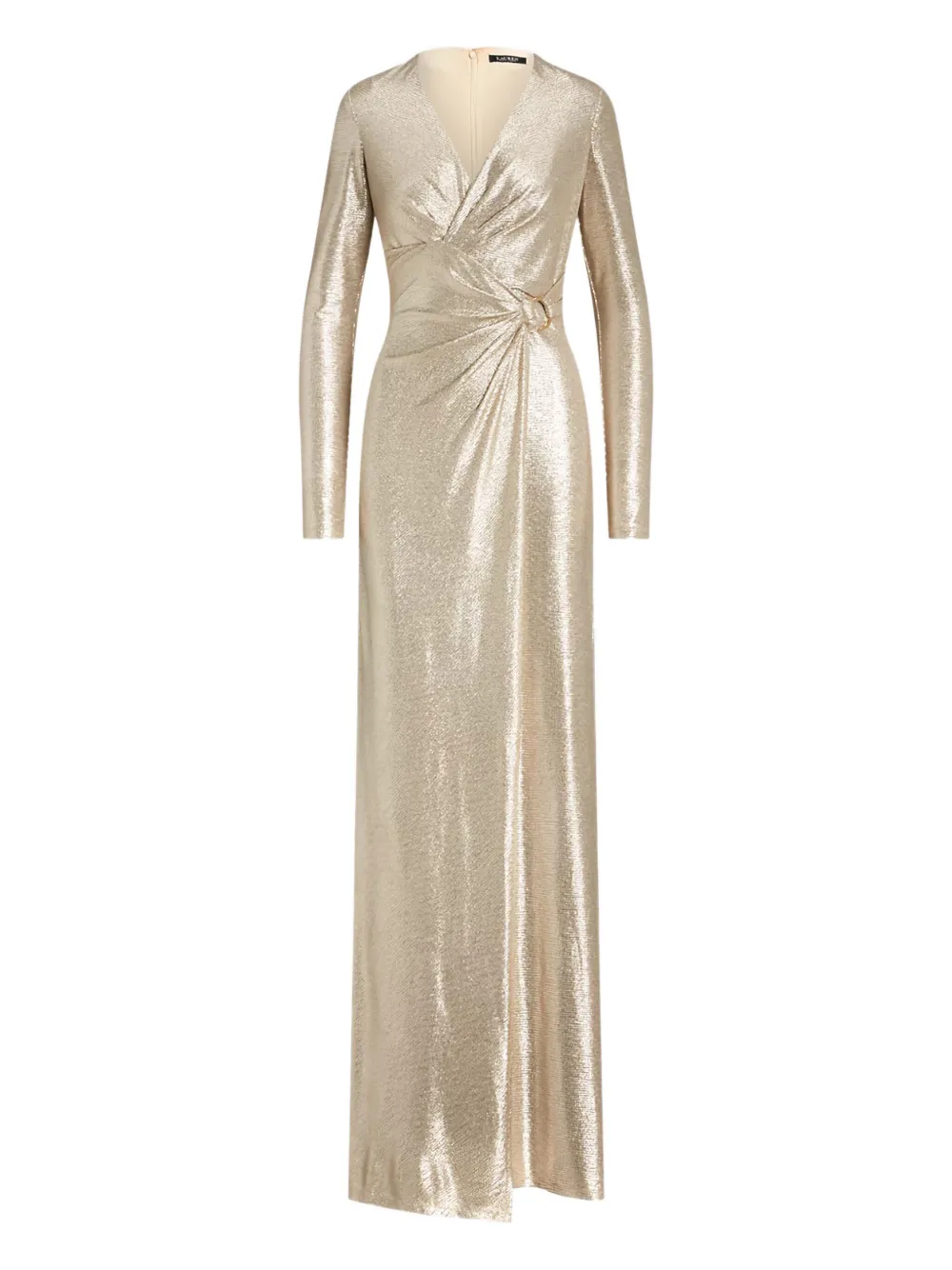 Ralph Lauren Metallic Maxi Dress In Gray