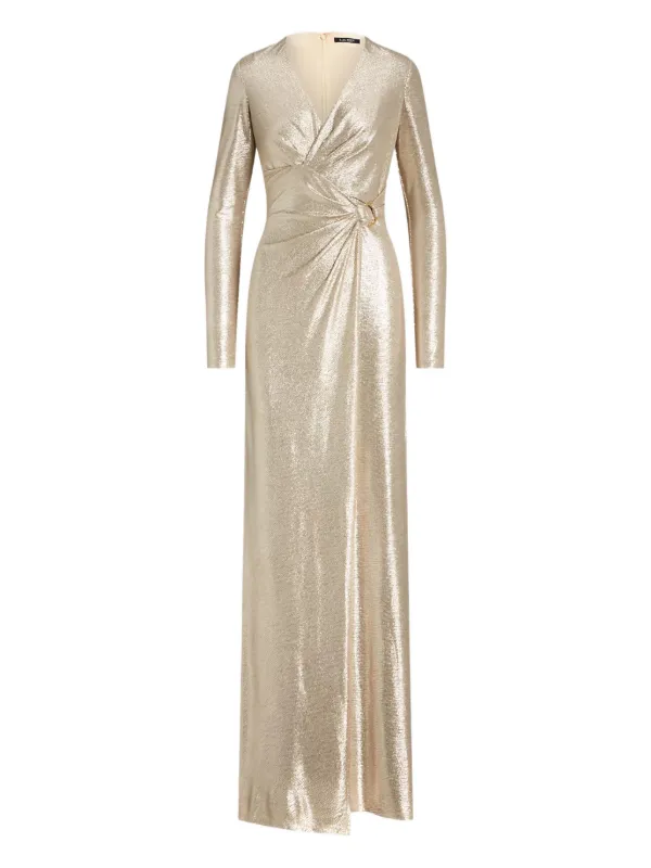 Lauren Ralph Lauren Metallic Maxi Dress Gold FARFETCH BE - Main Image
