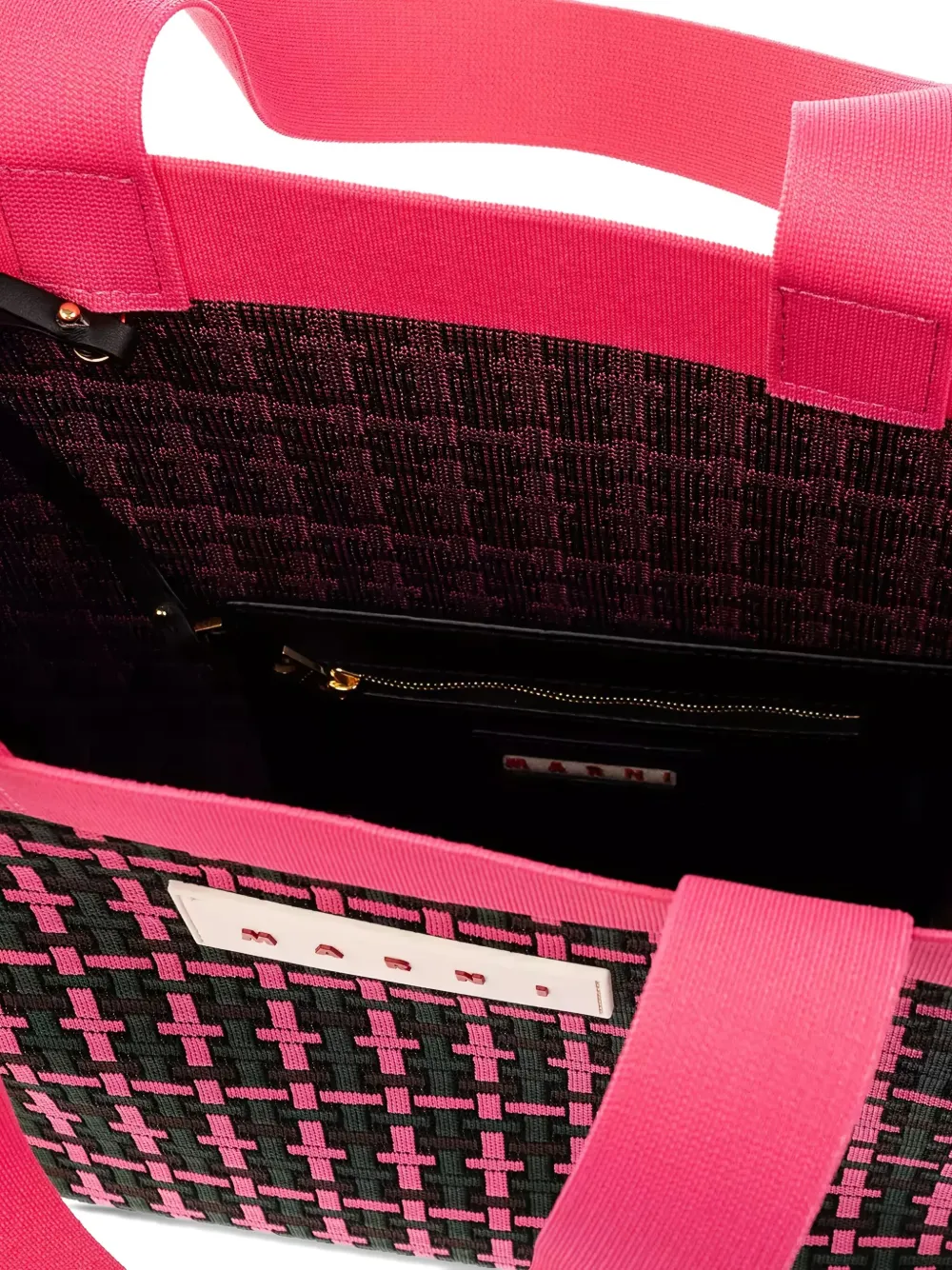 Marni Cotton-blend Tote Bag In Pink