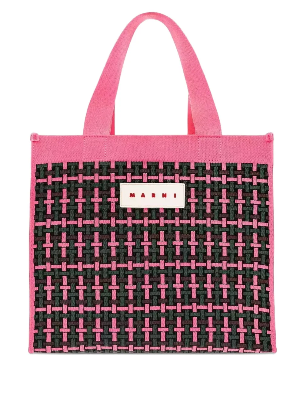 Marni Cotton-blend Tote Bag In Pink