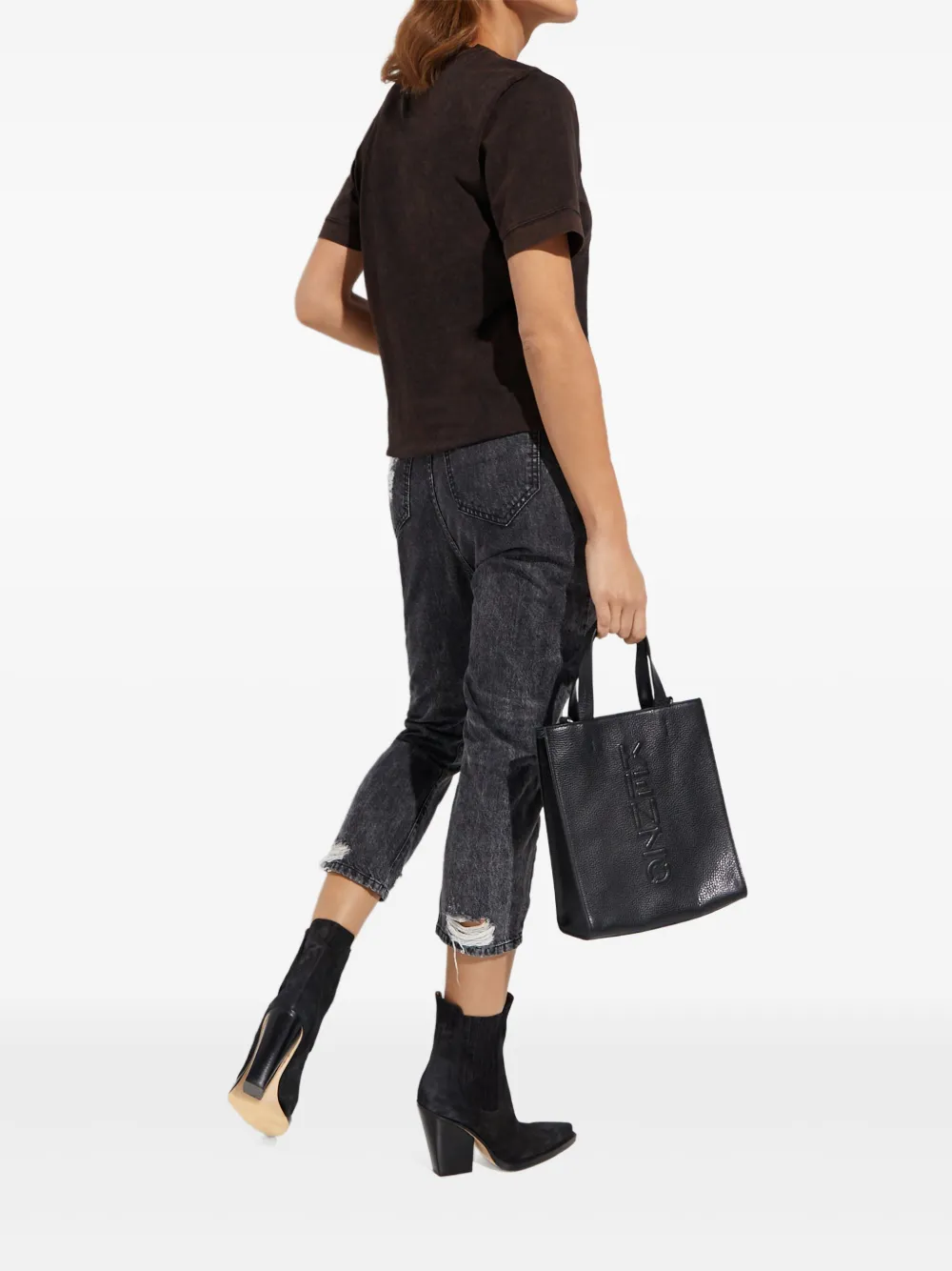 SEROYA Gerafelde jeans Grijs