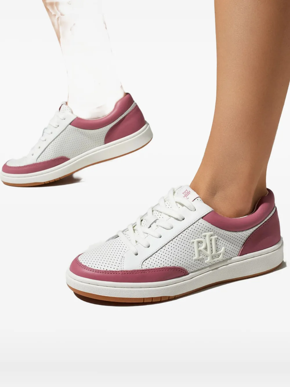 Lauren Ralph Lauren Hailey VI geperforeerde sneakers Wit