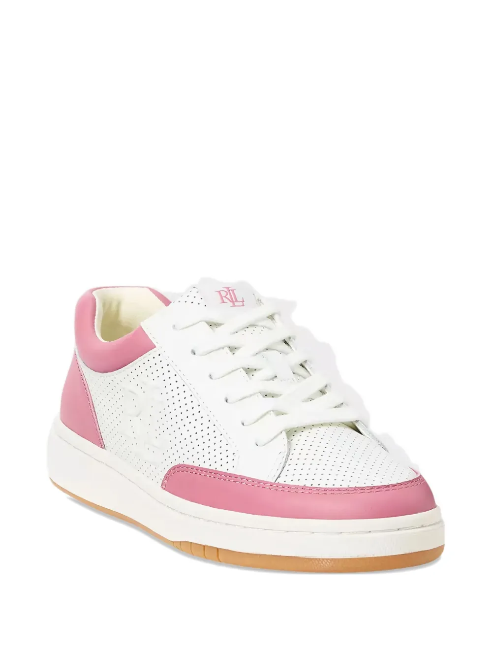 Lauren Ralph Lauren Hailey VI geperforeerde sneakers - Wit
