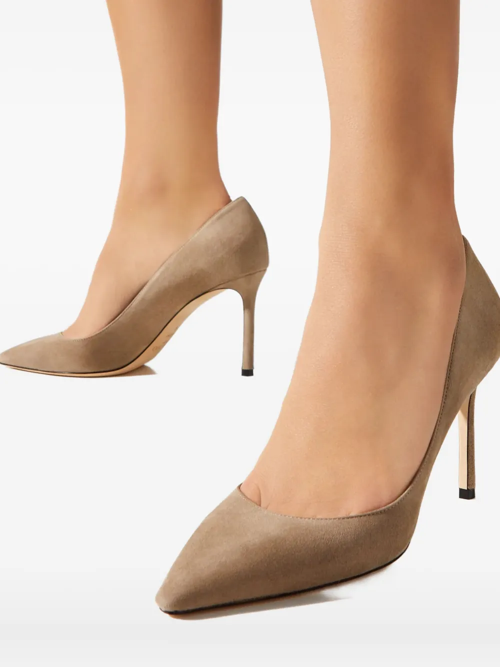 Jimmy Choo 85 mm Romy pumps met puntige neus Bruin