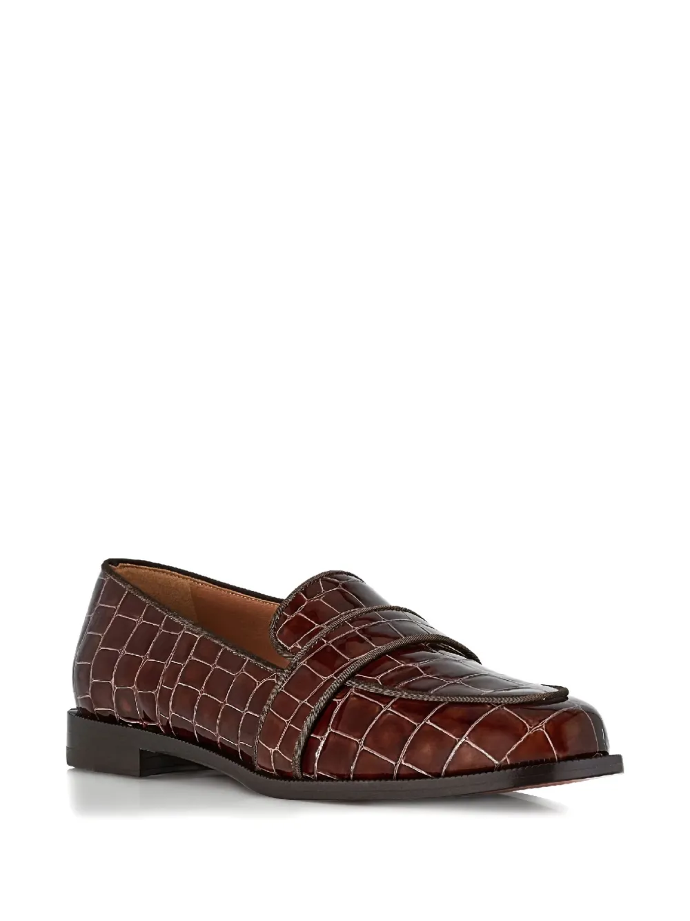 Aquazzura Martin crocodile-effect loafers - Bruin
