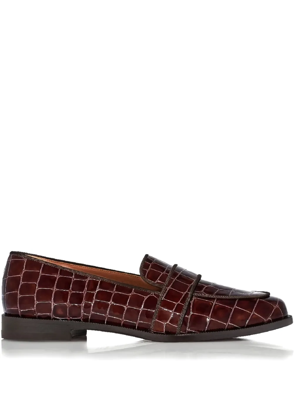 Aquazzura Martin crocodile-effect loafers Bruin