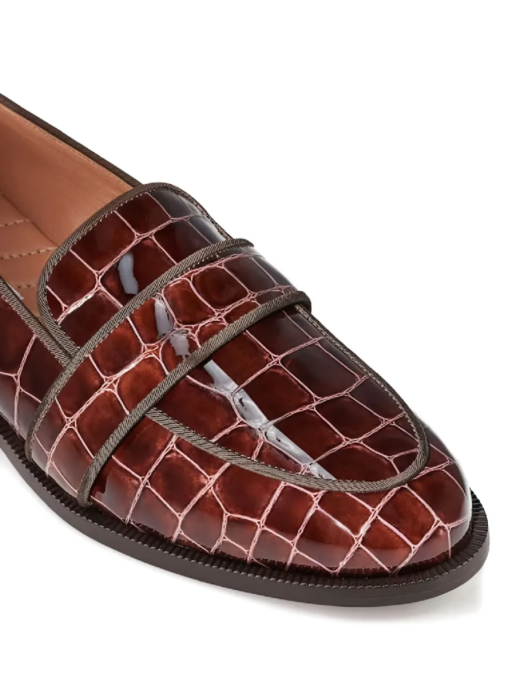 Aquazzura Martin crocodile-effect loafers Bruin