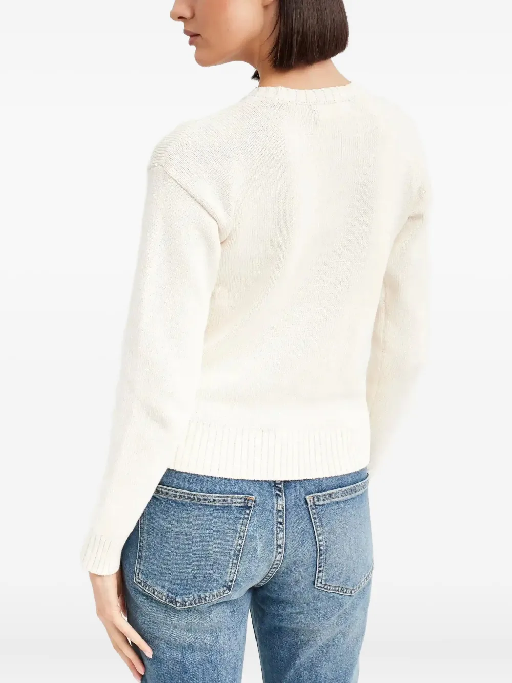 Ralph Lauren Logo-embroidered Crew-neck Sweater In Neutral