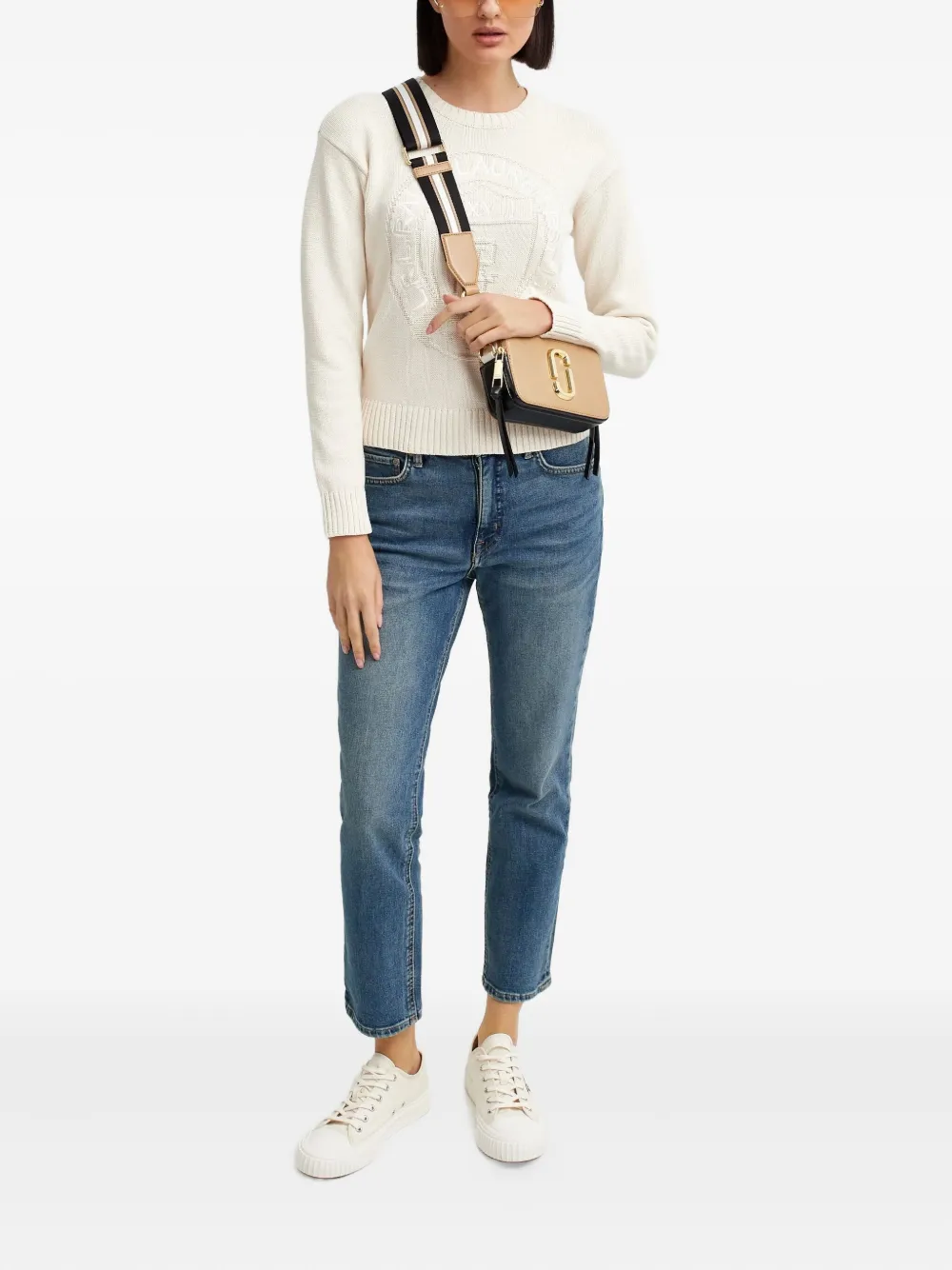 Ralph Lauren Logo-embroidered Crew-neck Sweater In Neutral