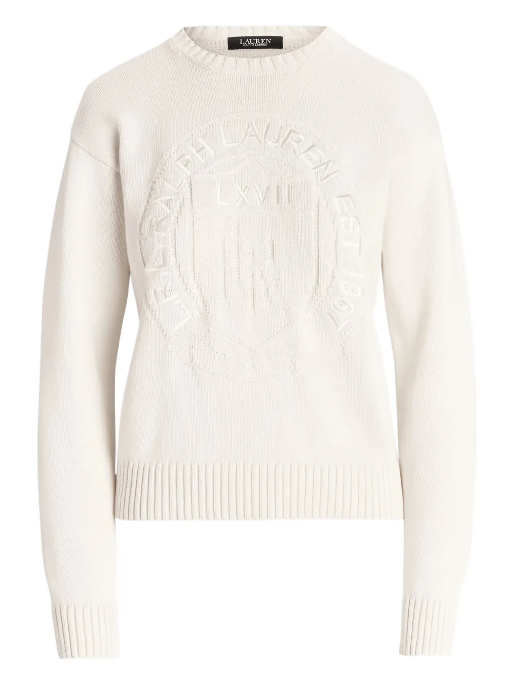 Lauren Ralph Lauren logo-embroidered crew-neck sweater - Toni neutri