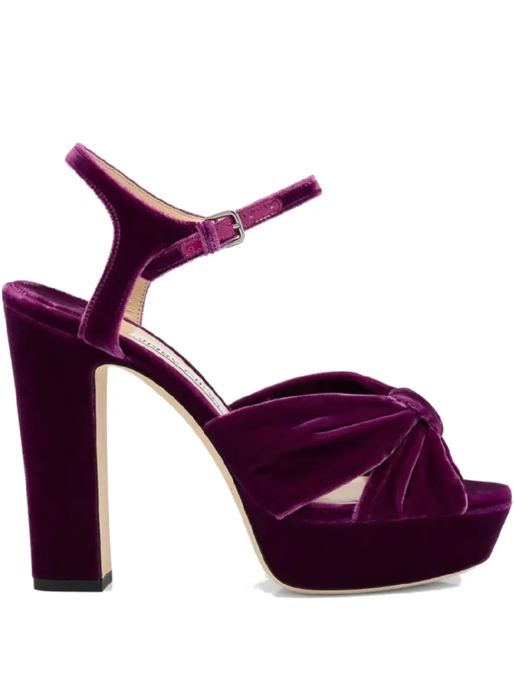 Jimmy Choo 120mm Heloise Velvet Sandals In Purple