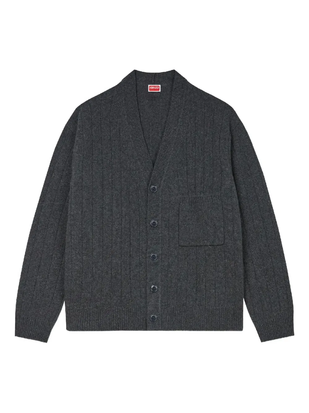 Kenzo buttoned chest-pocket cardigan - Grigio