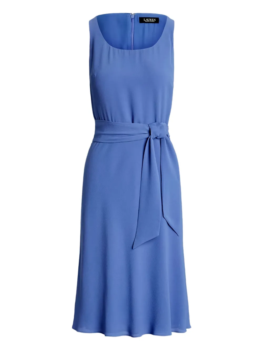 Ralph Lauren Tie-waist Midi Dress In Blue