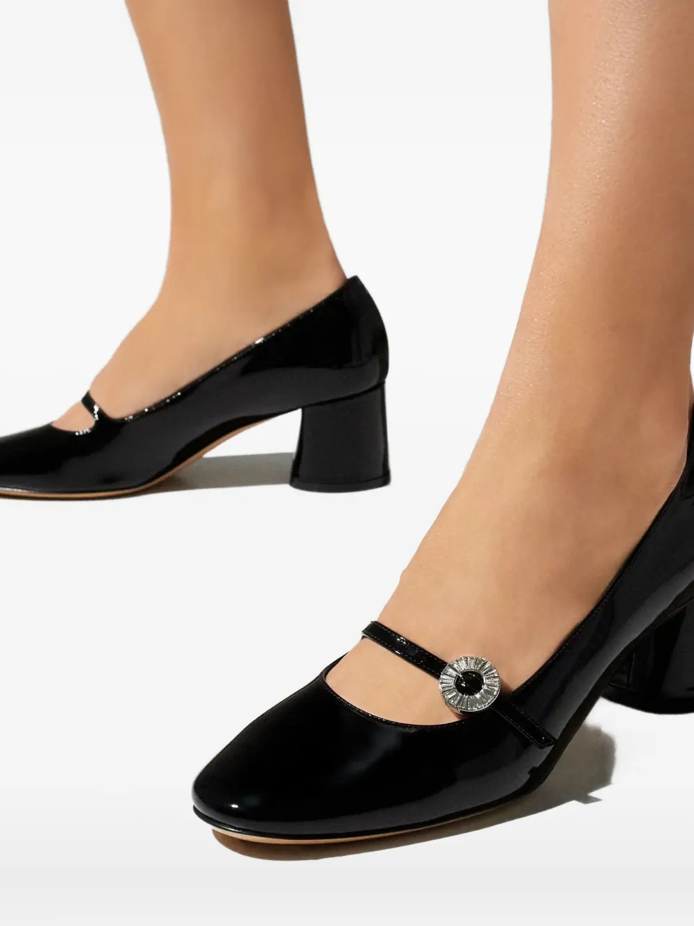 Casadei 50 mm Cleo pumps met kristallen Zwart