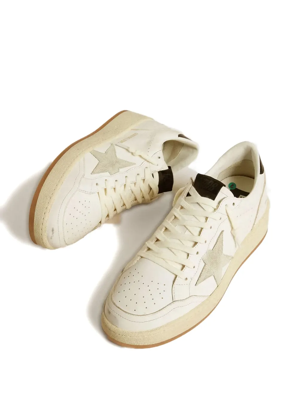 Golden Goose Ball Star Perforated Sneakers In White