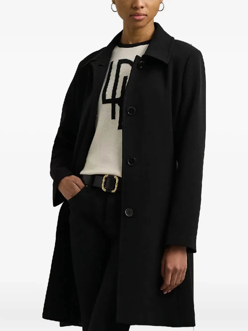 Lauren Ralph Lauren Jas met enkele rij knopen Zwart