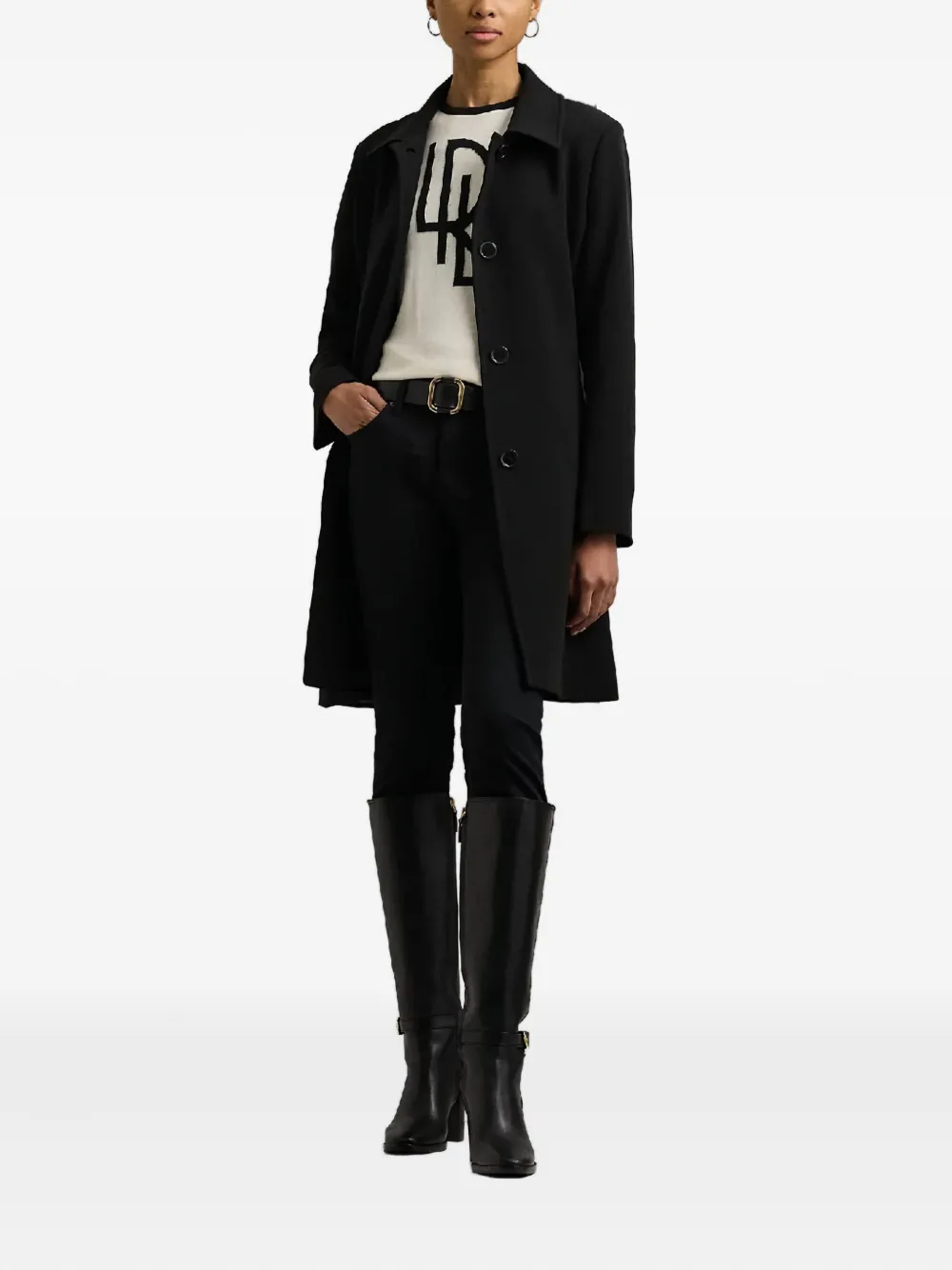 Lauren Ralph Lauren Jas met enkele rij knopen Zwart