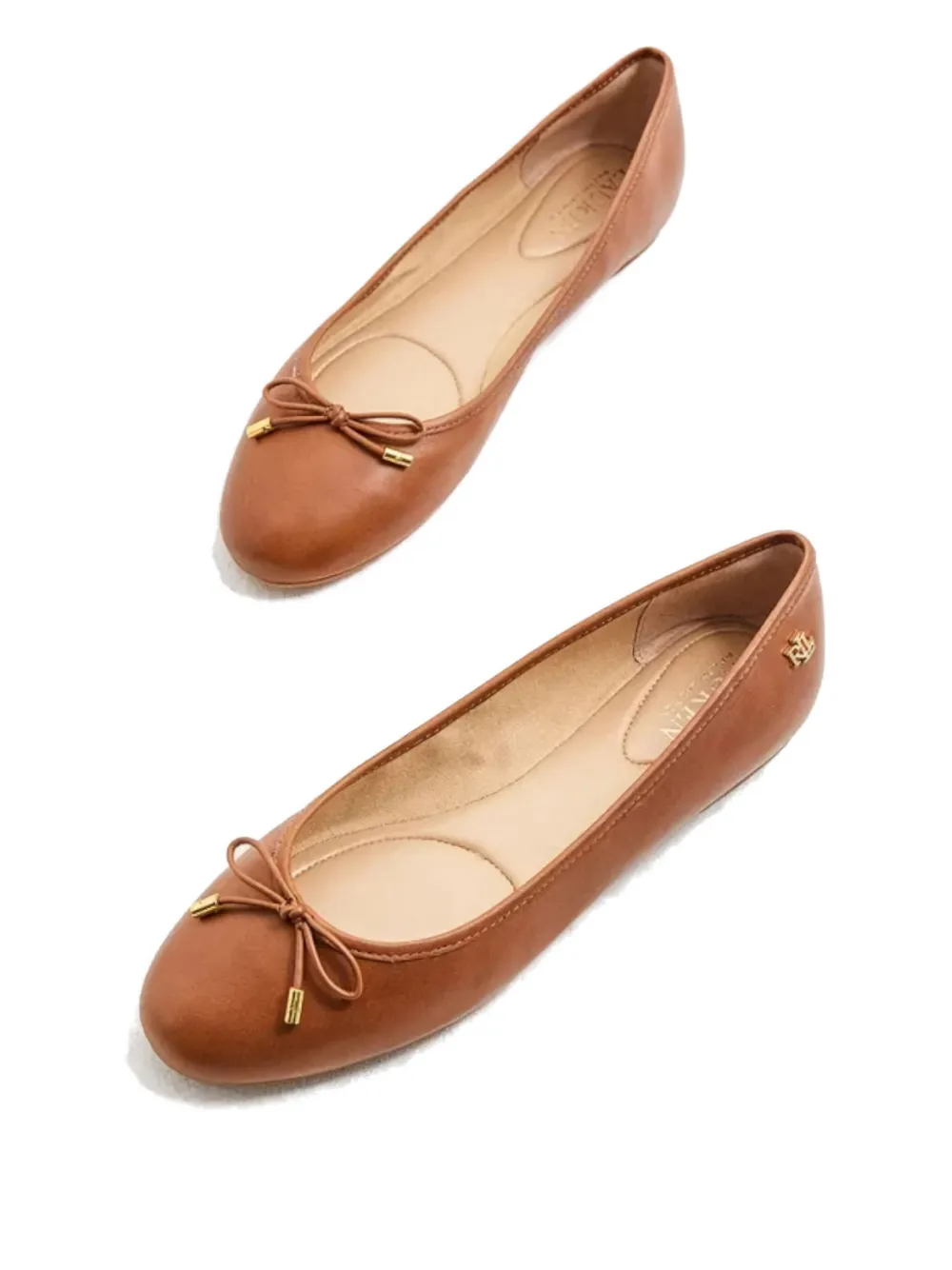 Ralph Lauren Bow-embellishment Ballet Flats In Brown