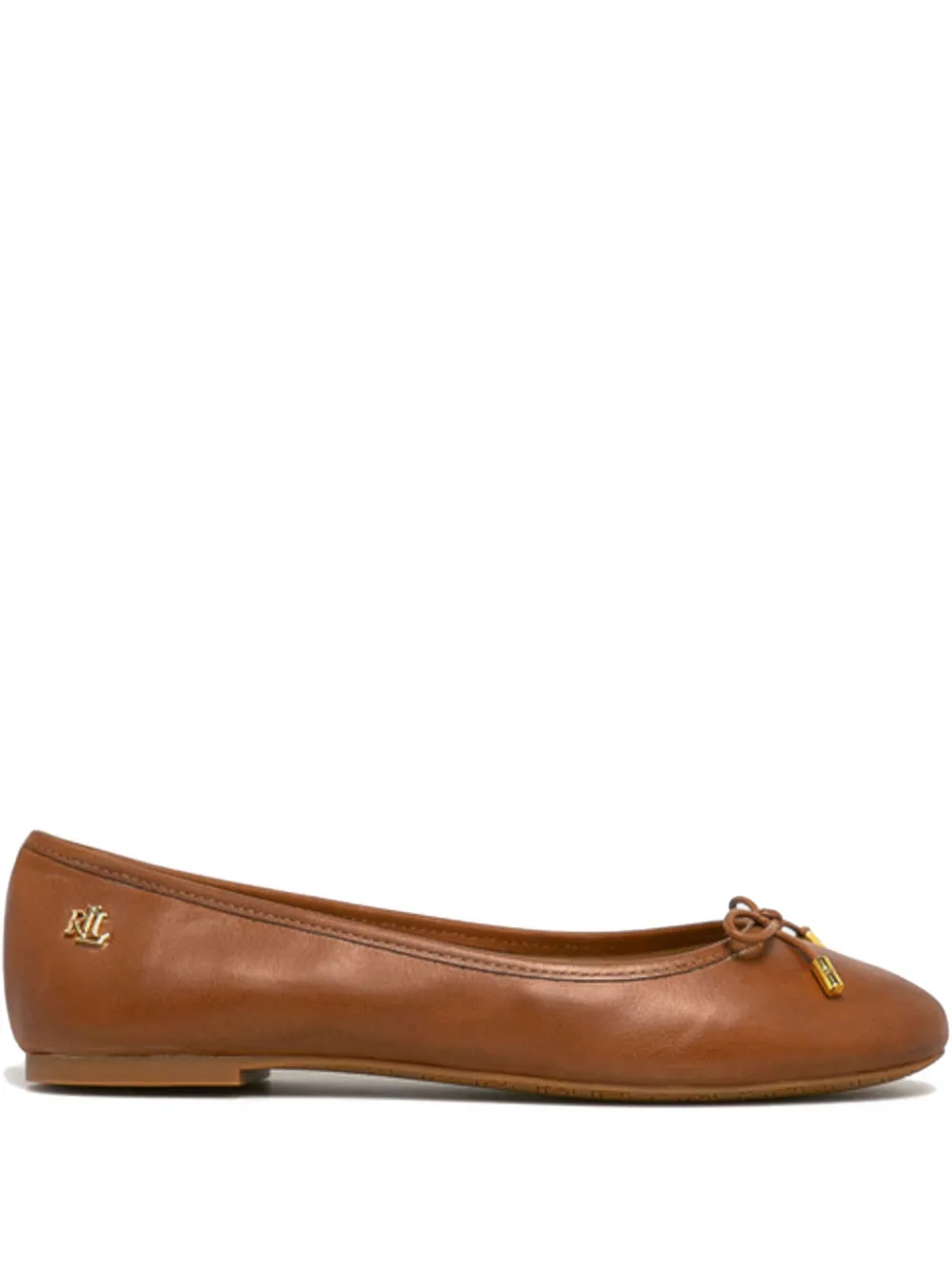 Ralph Lauren Bow-embellishment Ballet Flats In Brown