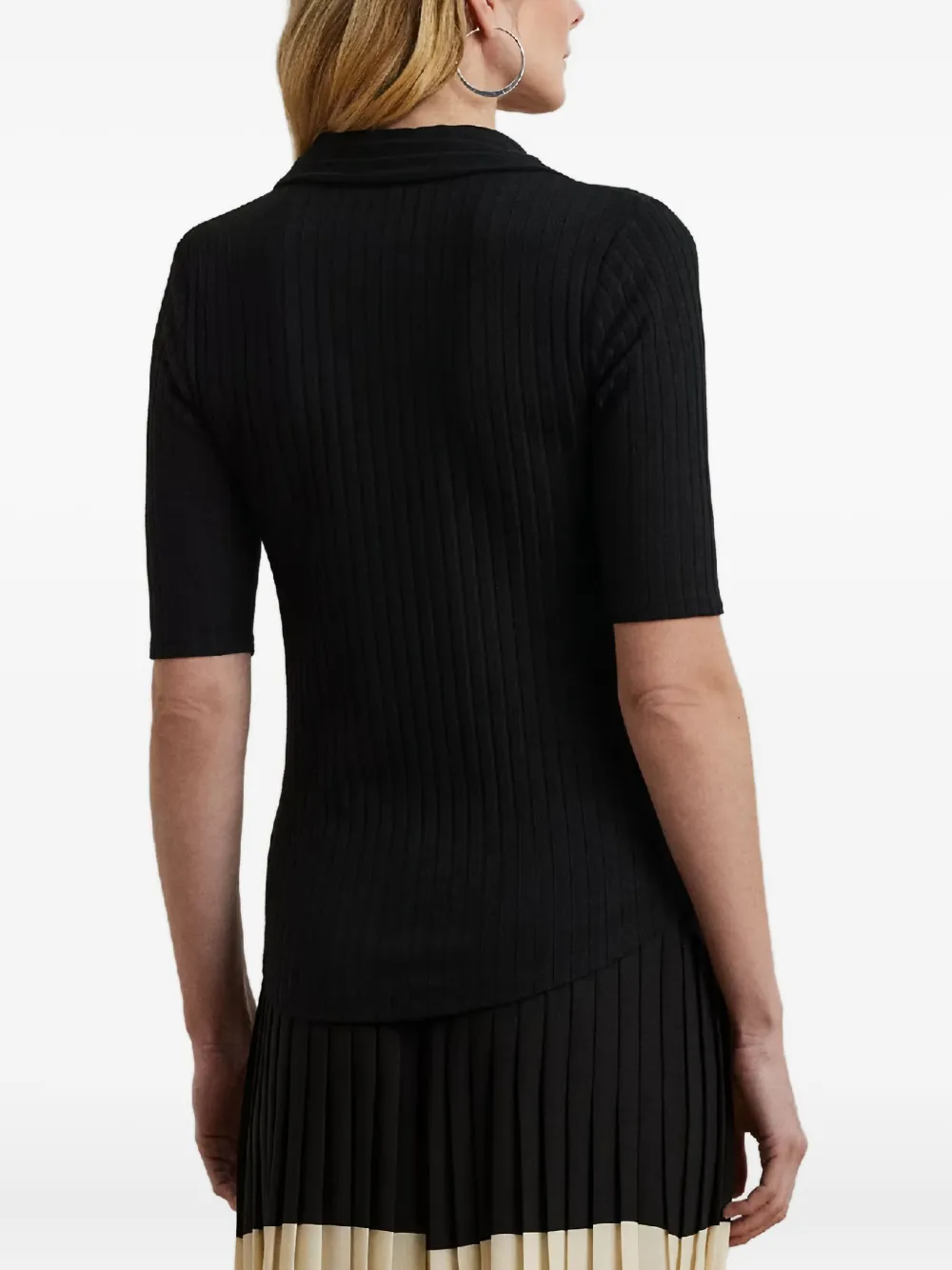 Ralph Lauren Polo-collar Short-sleeve T-shirt In Black