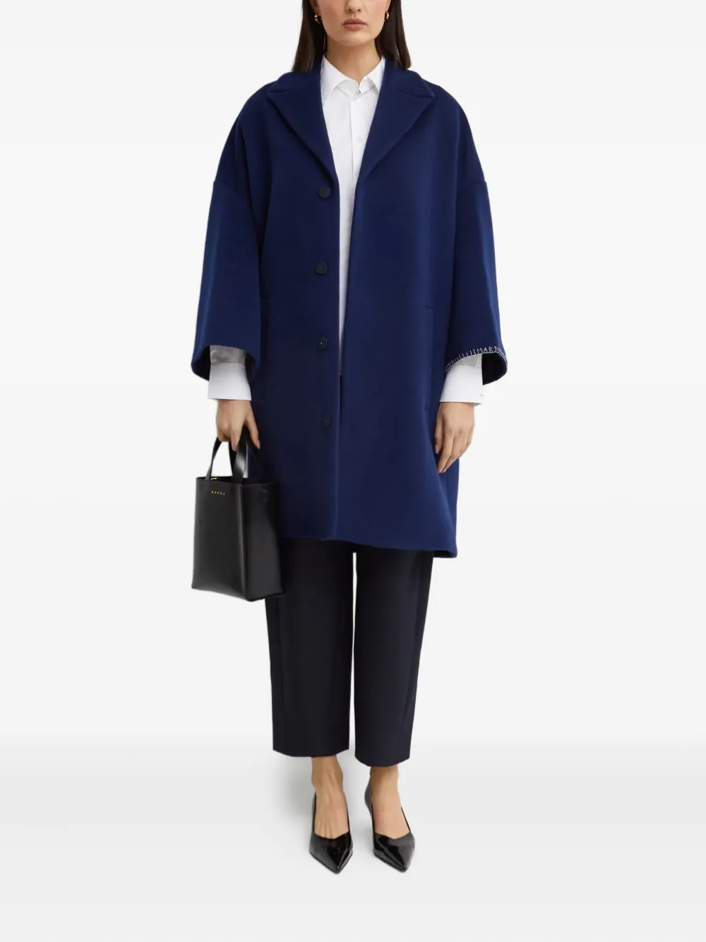 Marni Mantel met cape - Blauw
