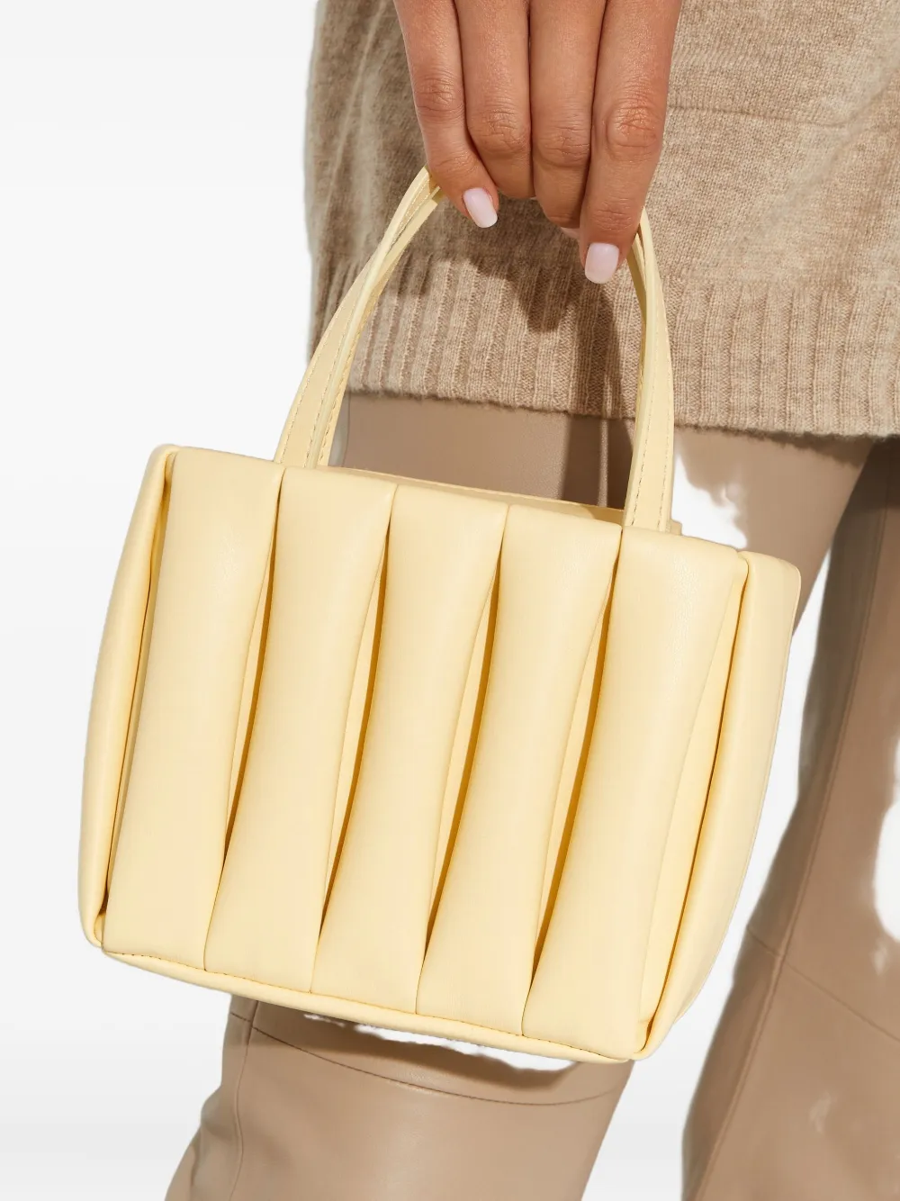 Themoirè Feronia gewatteerde shopper - Beige