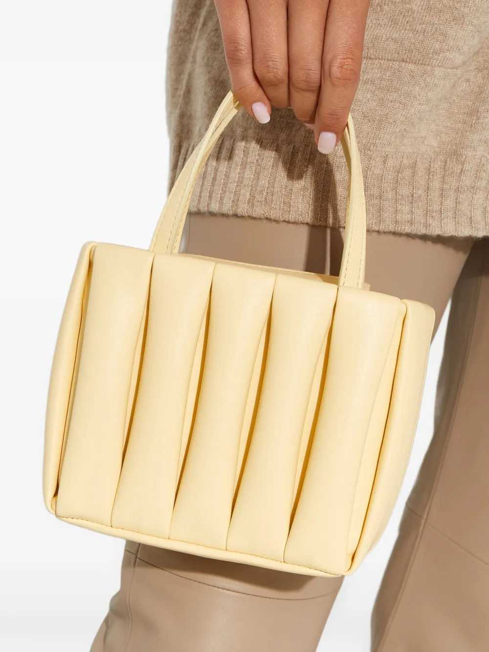 Themoirè Feronia gewatteerde shopper Beige