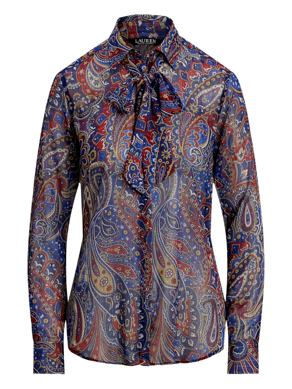 Ralph Lauren Paisley Tie-neck Blouse In Multi
