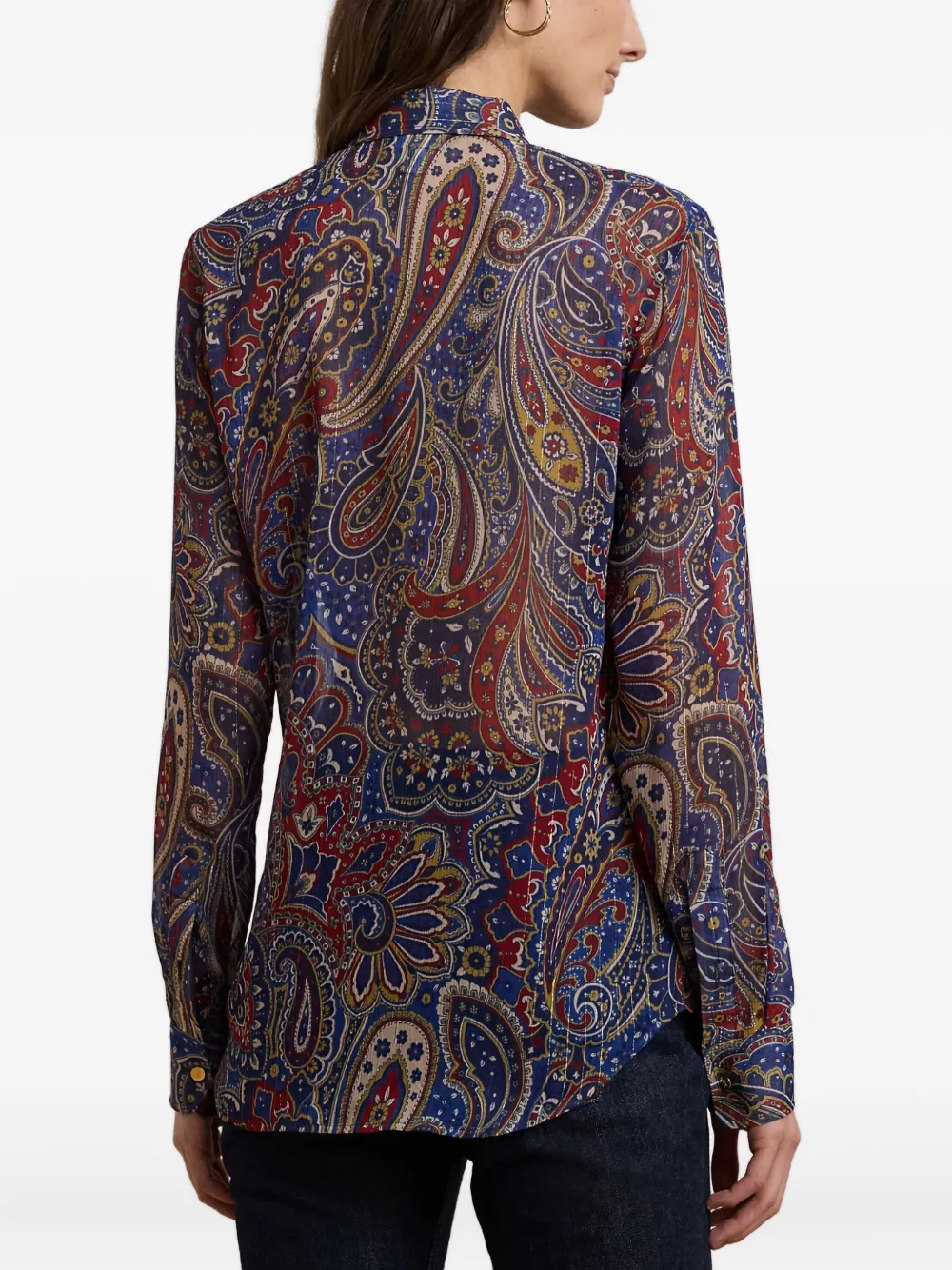 Ralph Lauren Paisley Tie-neck Blouse In Multi