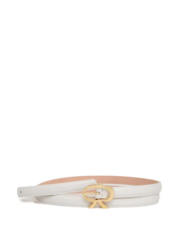Gianvito Rossi Buckled Leather Belt in White