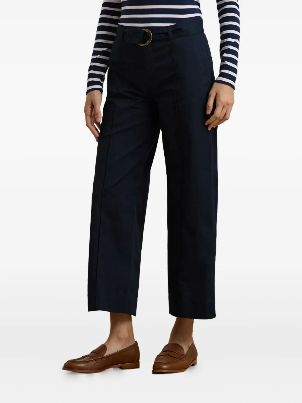 Ralph Lauren Belt Straight Trousers In Blue