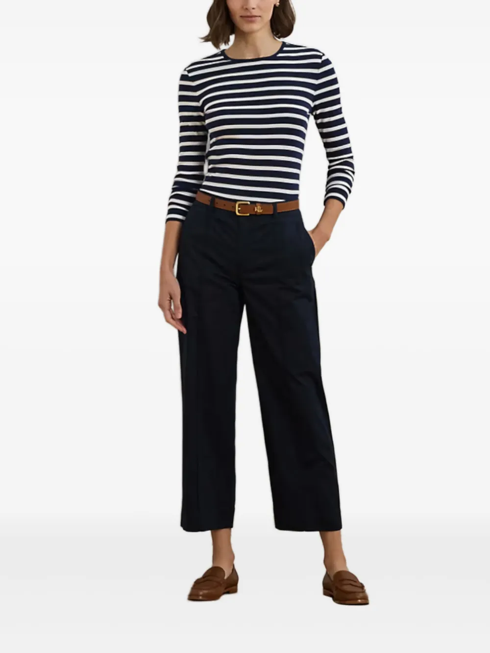 Lauren Ralph Lauren Straight broek met ceintuur - Blauw