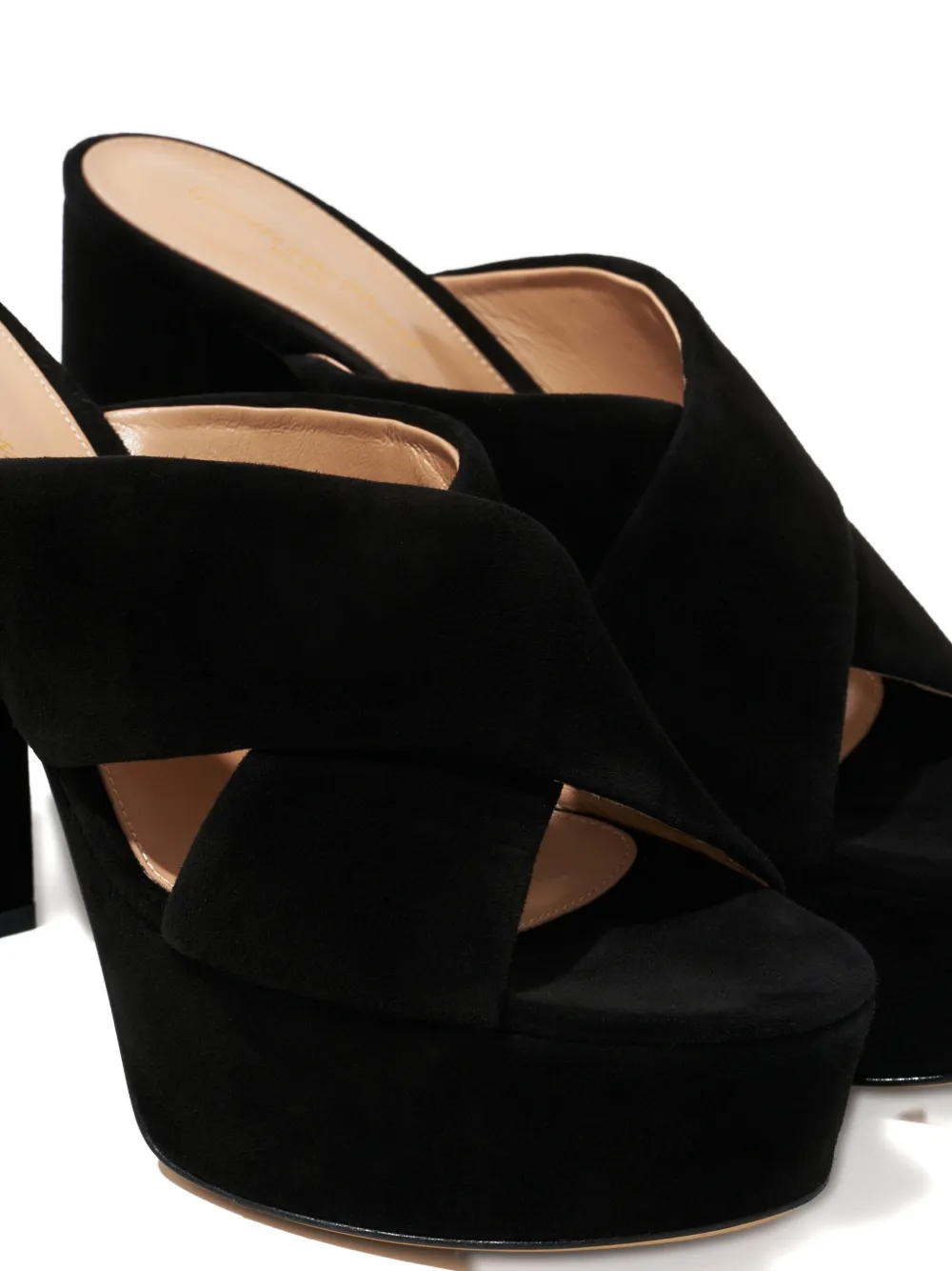 Gianvito Rossi Platform Crossover-strap Sandals In Black