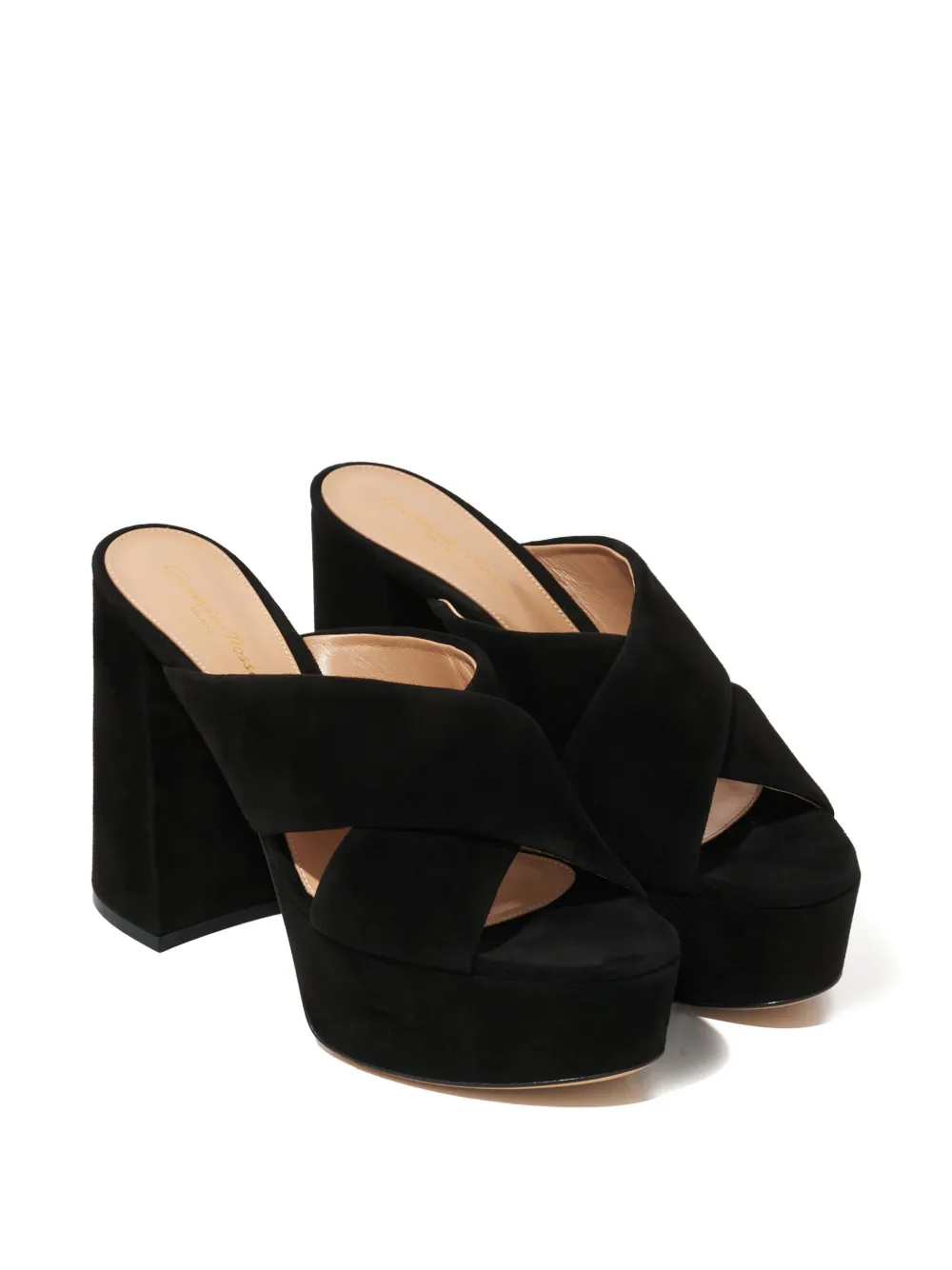 Gianvito Rossi Platform Crossover-strap Sandals In Black