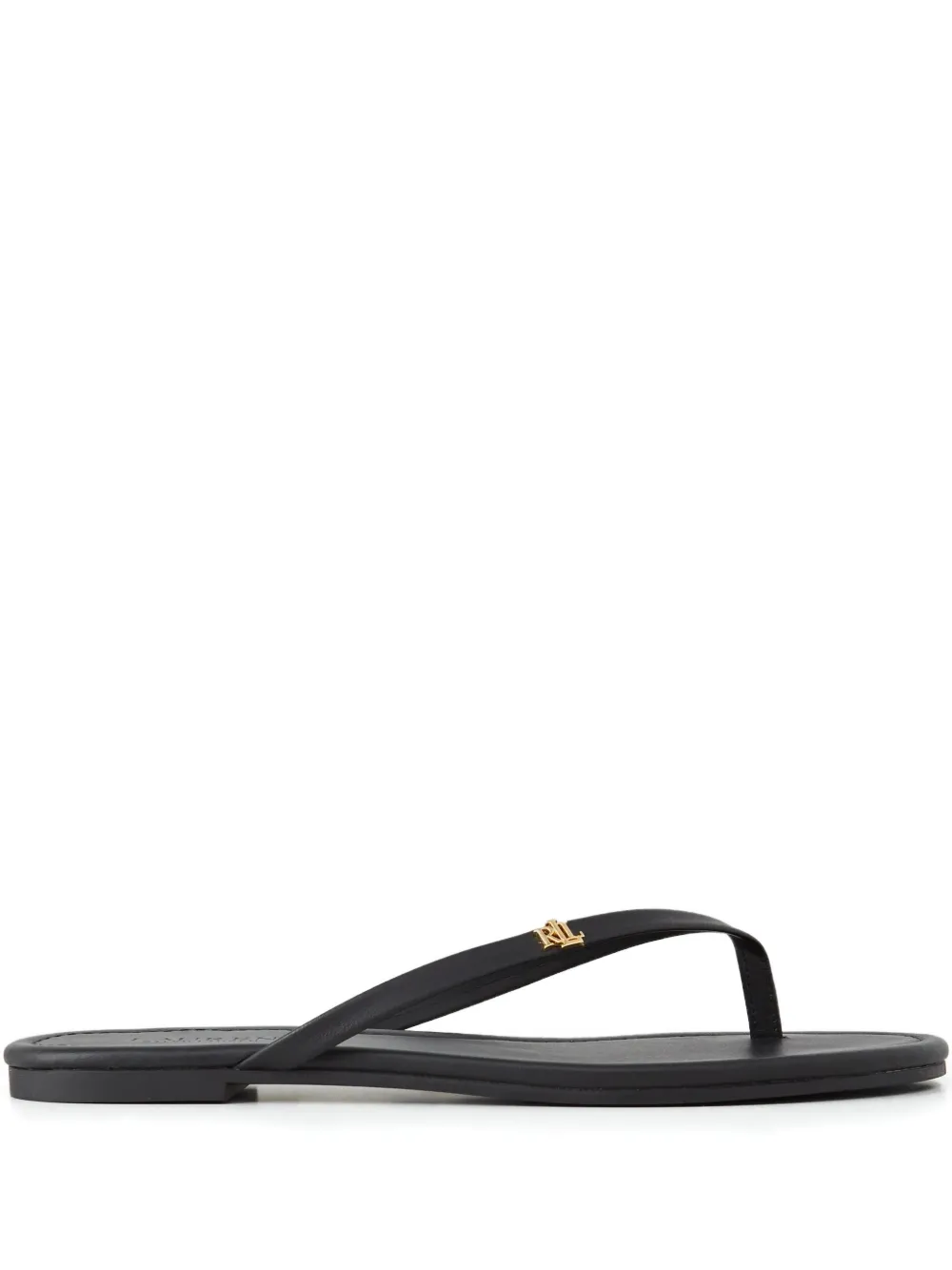 Ralph Lauren Raquel Logo Flip-flops In Black