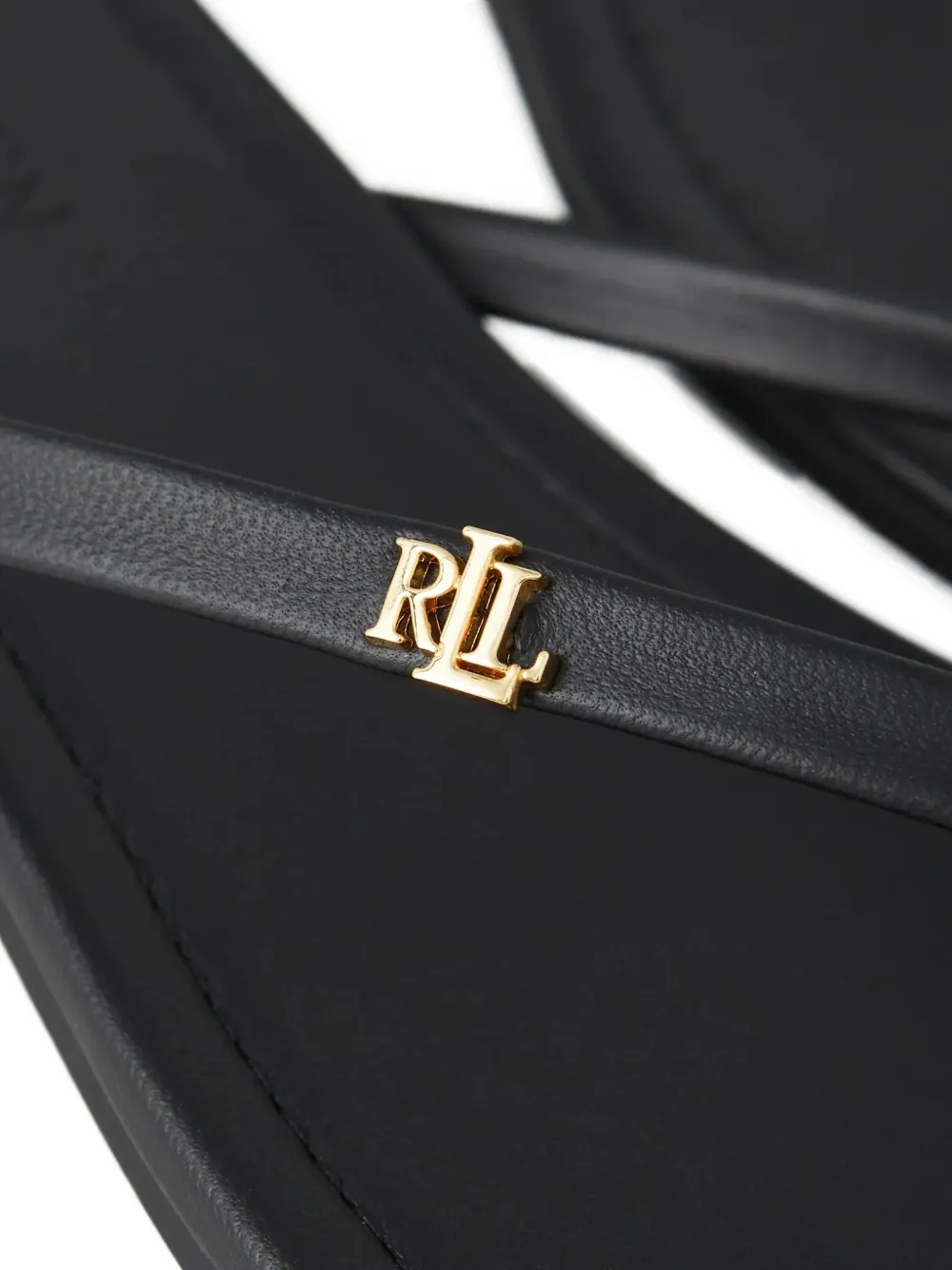 Ralph Lauren Raquel Logo Flip-flops In Black