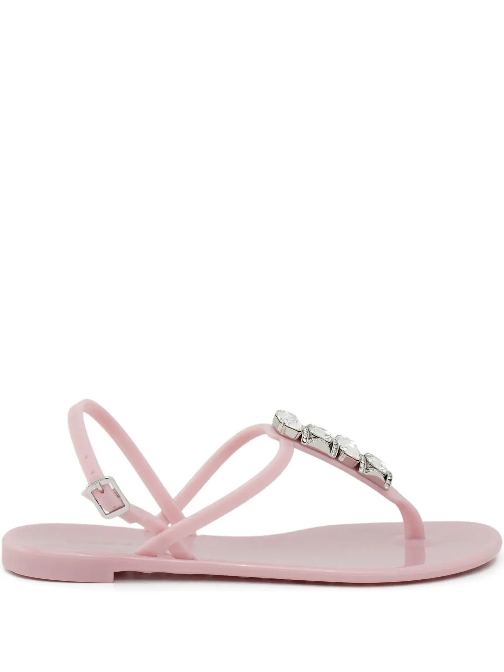 Casadei Crystal Thong Sandals In Pink