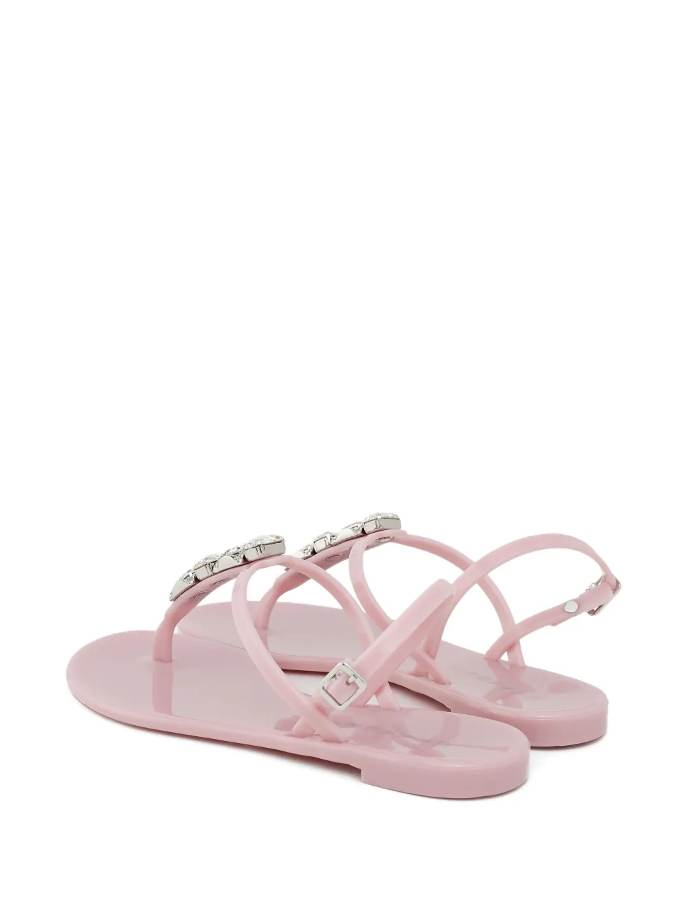 Casadei Crystal Thong Sandals In Pink