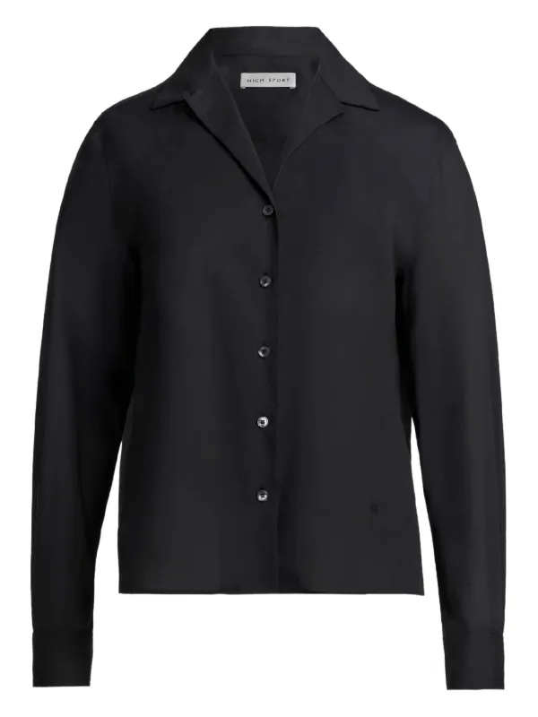 High Sport Bowler Button-front Shirt in Black