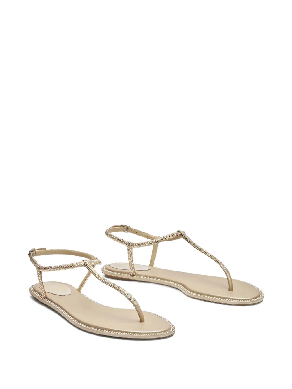René Caovilla Diana Crystal-embellished Sandals In Neutral