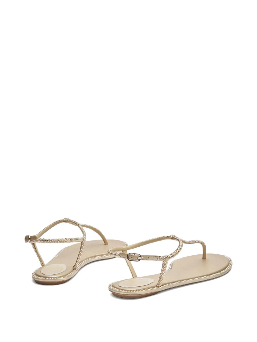 René Caovilla Diana Crystal-embellished Sandals In Neutral