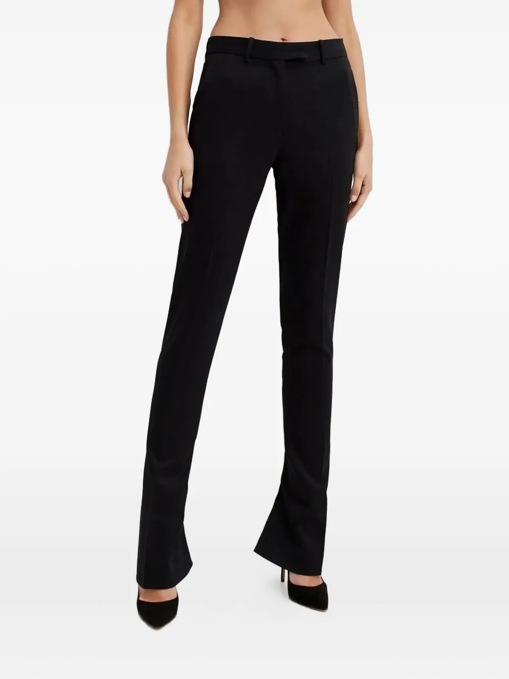 Attico Flared Trousers In Black