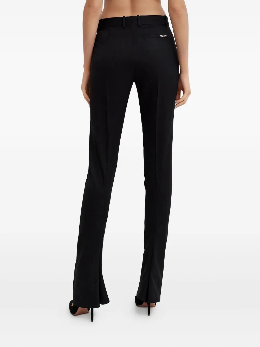Attico Flared Trousers In Black